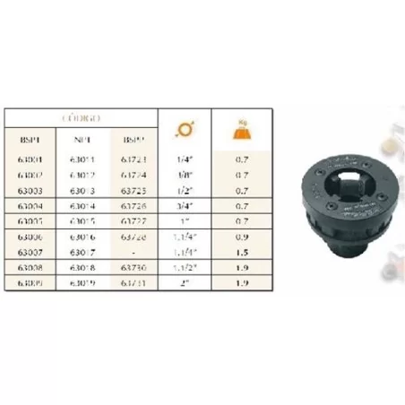 Cabezal Octogonal Terraja 1/2" Bspt 63003 Egamast